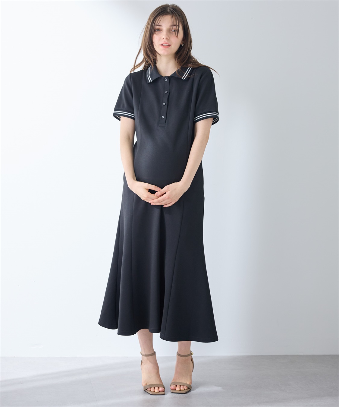 Rosemadame 【UVカット】マーメイド ポロワンピース/マタニティワンピース（マタニティ/授乳服）授乳口付き 授乳楽々 妊婦服 産前・産後対応_sub_1