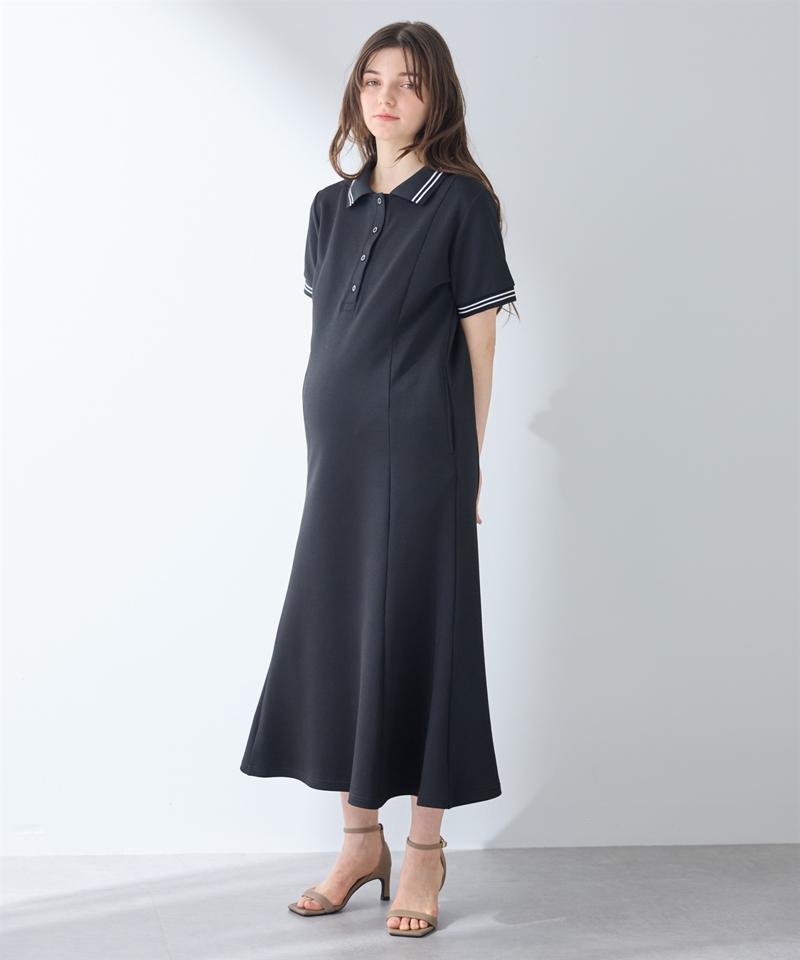 Rosemadame 【UVカット】マーメイド ポロワンピース/マタニティワンピース（マタニティ/授乳服）授乳口付き 授乳楽々 妊婦服 産前・産後対応_sub_3