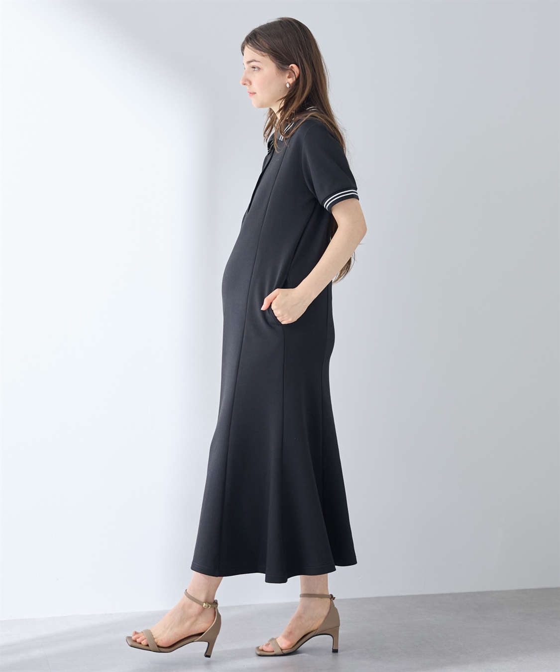 Rosemadame 【UVカット】マーメイド ポロワンピース/マタニティワンピース（マタニティ/授乳服）授乳口付き 授乳楽々 妊婦服 産前・産後対応_sub_4