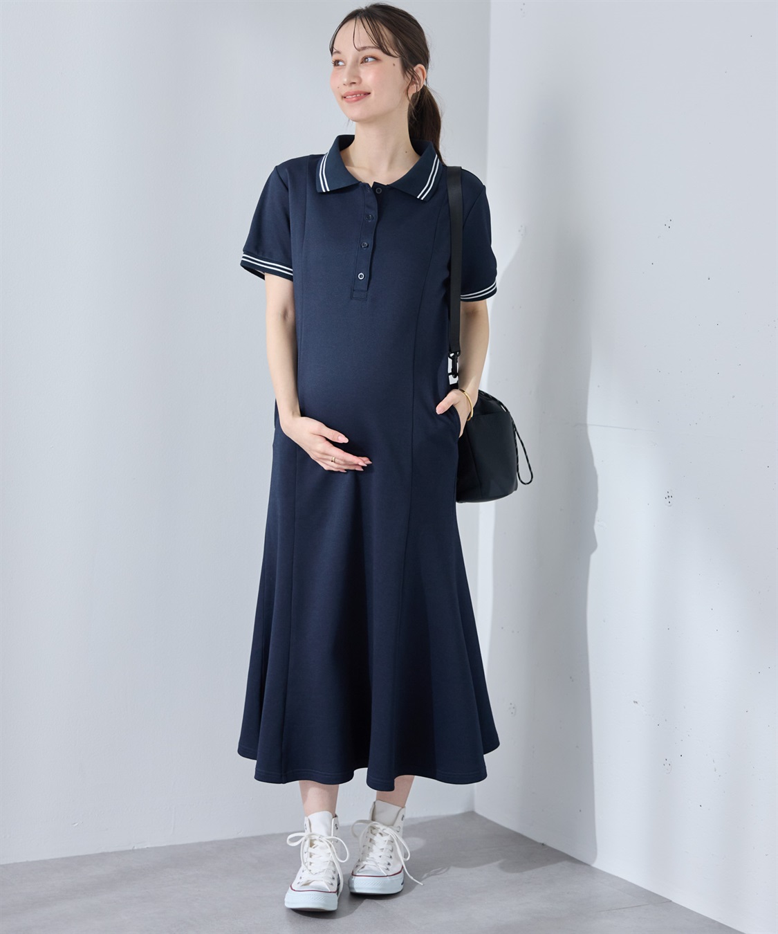 Rosemadame 【UVカット】マーメイド ポロワンピース/マタニティワンピース（マタニティ/授乳服）授乳口付き 授乳楽々 妊婦服 産前・産後対応_sub_7