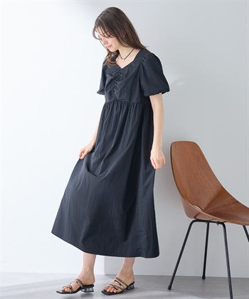 Rosemadame バルーンスリーブ ゆったりフレアワンピース/マタニティワンピース（マタニティ/授乳服）授乳口付き 授乳楽々 妊婦服 産前・産後対応_subthumb_5