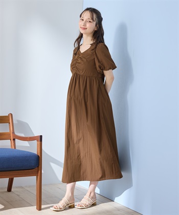 Rosemadame バルーンスリーブ ゆったりフレアワンピース/マタニティワンピース（マタニティ/授乳服）授乳口付き 授乳楽々 妊婦服 産前・産後対応_subthumb_8