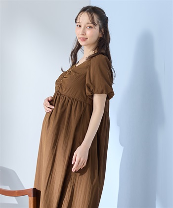 Rosemadame バルーンスリーブ ゆったりフレアワンピース/マタニティワンピース（マタニティ/授乳服）授乳口付き 授乳楽々 妊婦服 産前・産後対応_subthumb_9