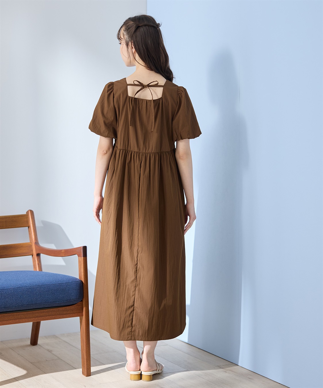 Rosemadame バルーンスリーブ ゆったりフレアワンピース/マタニティワンピース（マタニティ/授乳服）授乳口付き 授乳楽々 妊婦服 産前・産後対応_sub_10