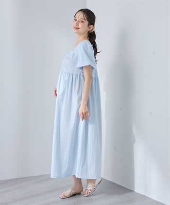 Rosemadame バルーンスリーブ ゆったりフレアワンピース/マタニティワンピース（マタニティ/授乳服）授乳口付き 授乳楽々 妊婦服 産前・産後対応_subthumb_11