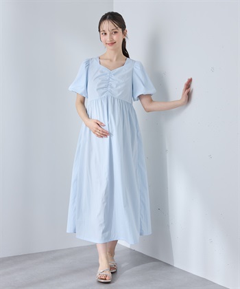 Rosemadame バルーンスリーブ ゆったりフレアワンピース/マタニティワンピース（マタニティ/授乳服）授乳口付き 授乳楽々 妊婦服 産前・産後対応_subthumb_23