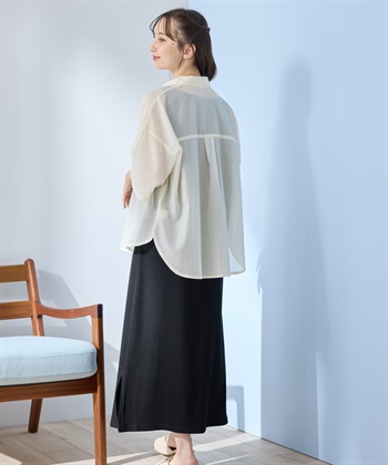 Rosemadame シアーストライプシャツ×ラメリブ ノースリ ワンピース/マタニティワンピース（マタニティ/授乳服）セット 授乳口付き 授乳楽々 妊婦服 産前・産後対応_subthumb_4