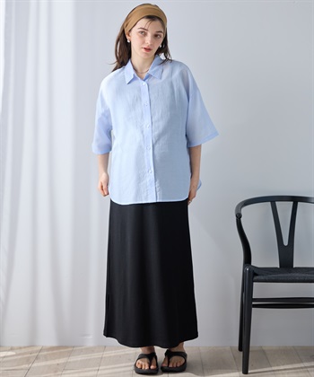 Rosemadame シアーストライプシャツ×ラメリブ ノースリ ワンピース/マタニティワンピース（マタニティ/授乳服）セット 授乳口付き 授乳楽々 妊婦服 産前・産後対応_subthumb_8