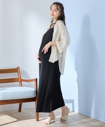 Rosemadame シアーストライプシャツ×ラメリブ ノースリ ワンピース/マタニティワンピース（マタニティ/授乳服）セット 授乳口付き 授乳楽々 妊婦服 産前・産後対応_subthumb_18