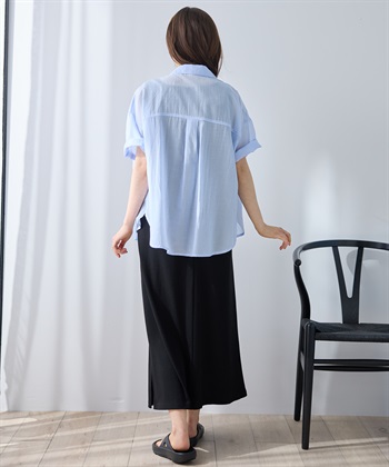 Rosemadame シアーストライプシャツ×ラメリブ ノースリ ワンピース/マタニティワンピース（マタニティ/授乳服）セット 授乳口付き 授乳楽々 妊婦服 産前・産後対応_subthumb_19