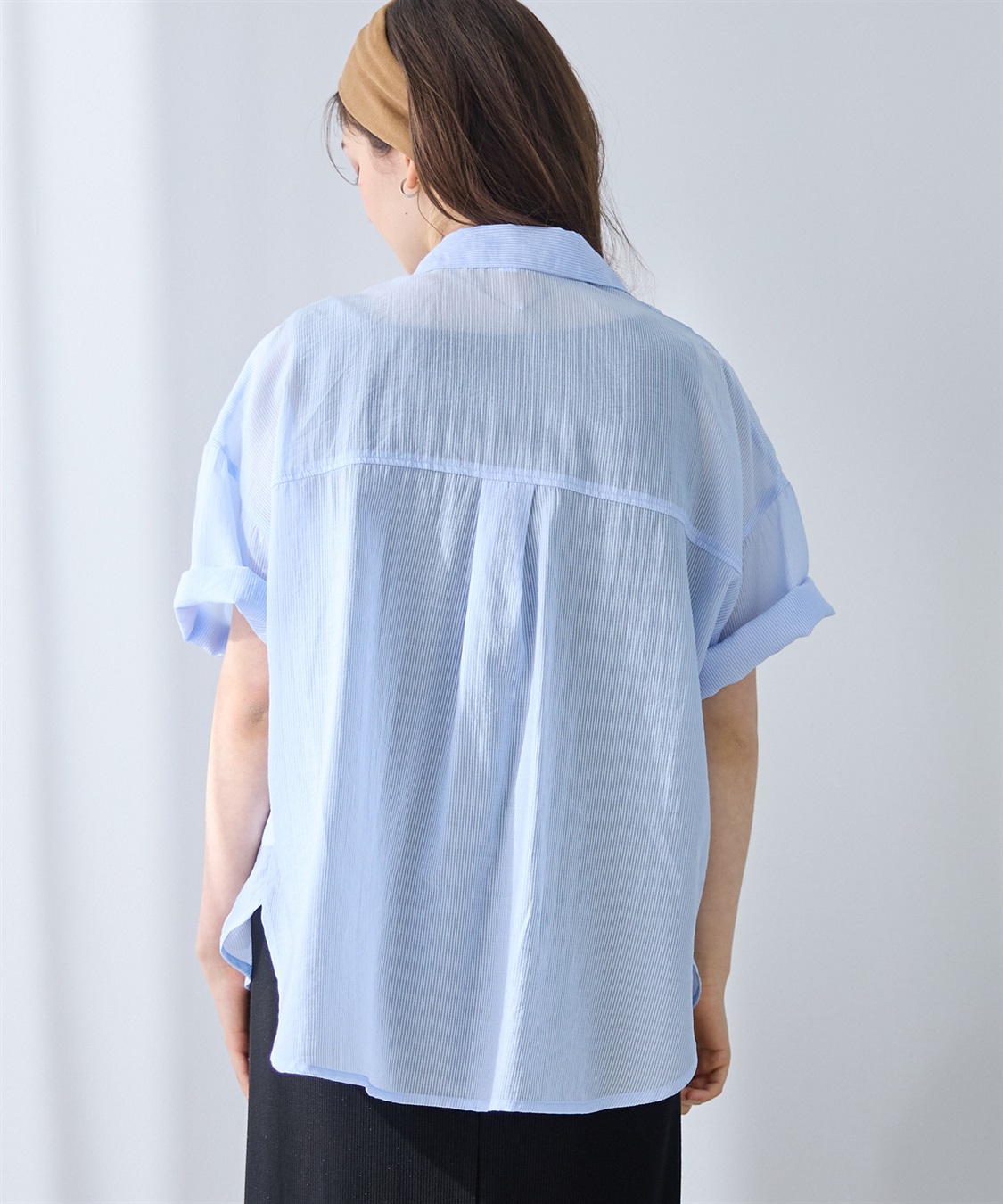 Rosemadame シアーストライプシャツ×ラメリブ ノースリ ワンピース/マタニティワンピース（マタニティ/授乳服）セット 授乳口付き 授乳楽々 妊婦服 産前・産後対応_sub_21