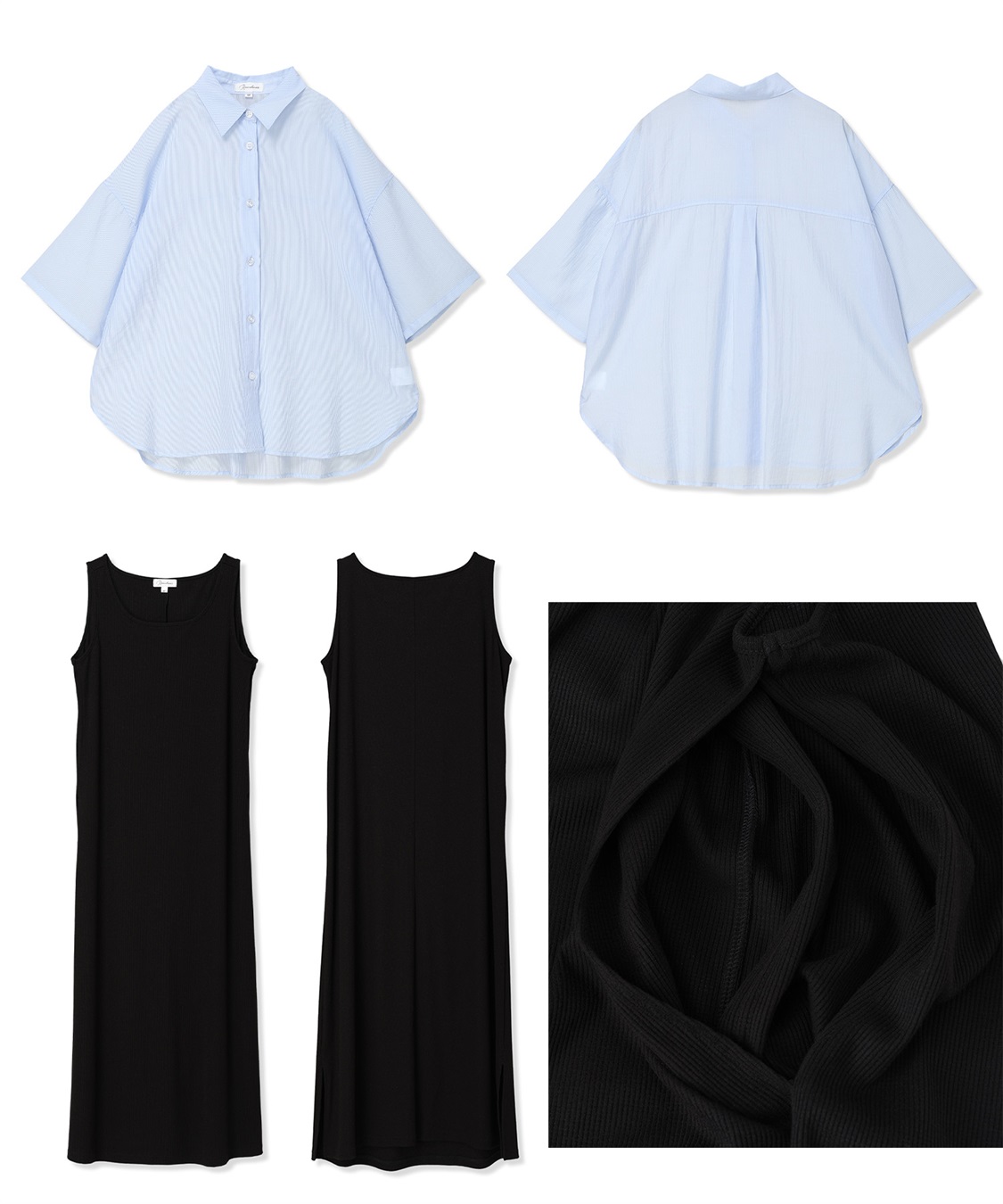 Rosemadame シアーストライプシャツ×ラメリブ ノースリ ワンピース/マタニティワンピース（マタニティ/授乳服）セット 授乳口付き 授乳楽々 妊婦服 産前・産後対応_sub_24