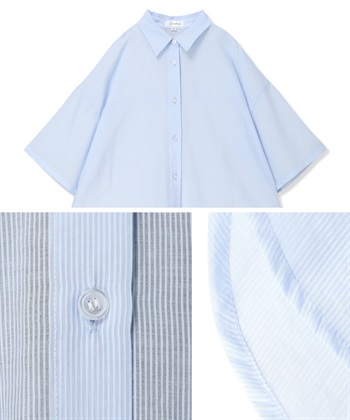 Rosemadame シアーストライプシャツ×ラメリブ ノースリ ワンピース/マタニティワンピース（マタニティ/授乳服）セット 授乳口付き 授乳楽々 妊婦服 産前・産後対応_subthumb_25