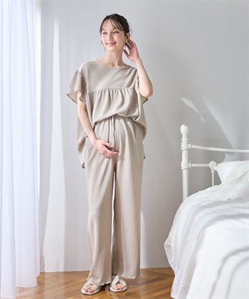 Rosemadame ゆったりフリル袖 カットジャガードブラウス（マタニティ/授乳服）セット 授乳口付き 授乳楽々 妊婦服 産前・産後対応_subthumb_12