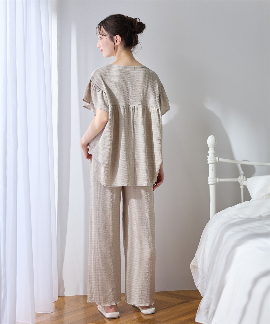 Rosemadame ゆったりフリル袖 カットジャガードブラウス（マタニティ/授乳服）セット 授乳口付き 授乳楽々 妊婦服 産前・産後対応_sub_14