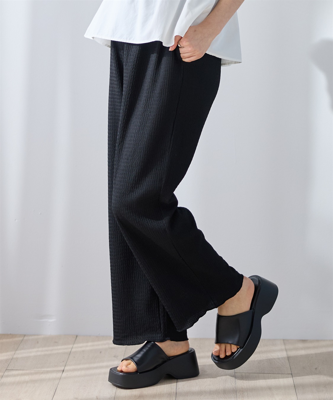 Rosemadame ゆったりカットジャガードパンツ（マタニティ～産後）妊婦服 産前・産後対応_sub_3