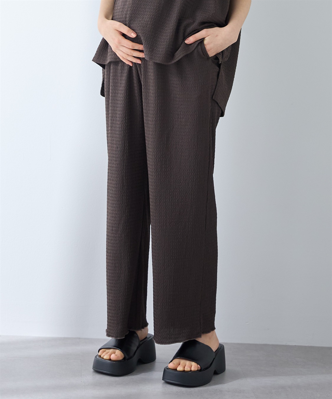 Rosemadame ゆったりカットジャガードパンツ（マタニティ～産後）妊婦服 産前・産後対応_sub_8