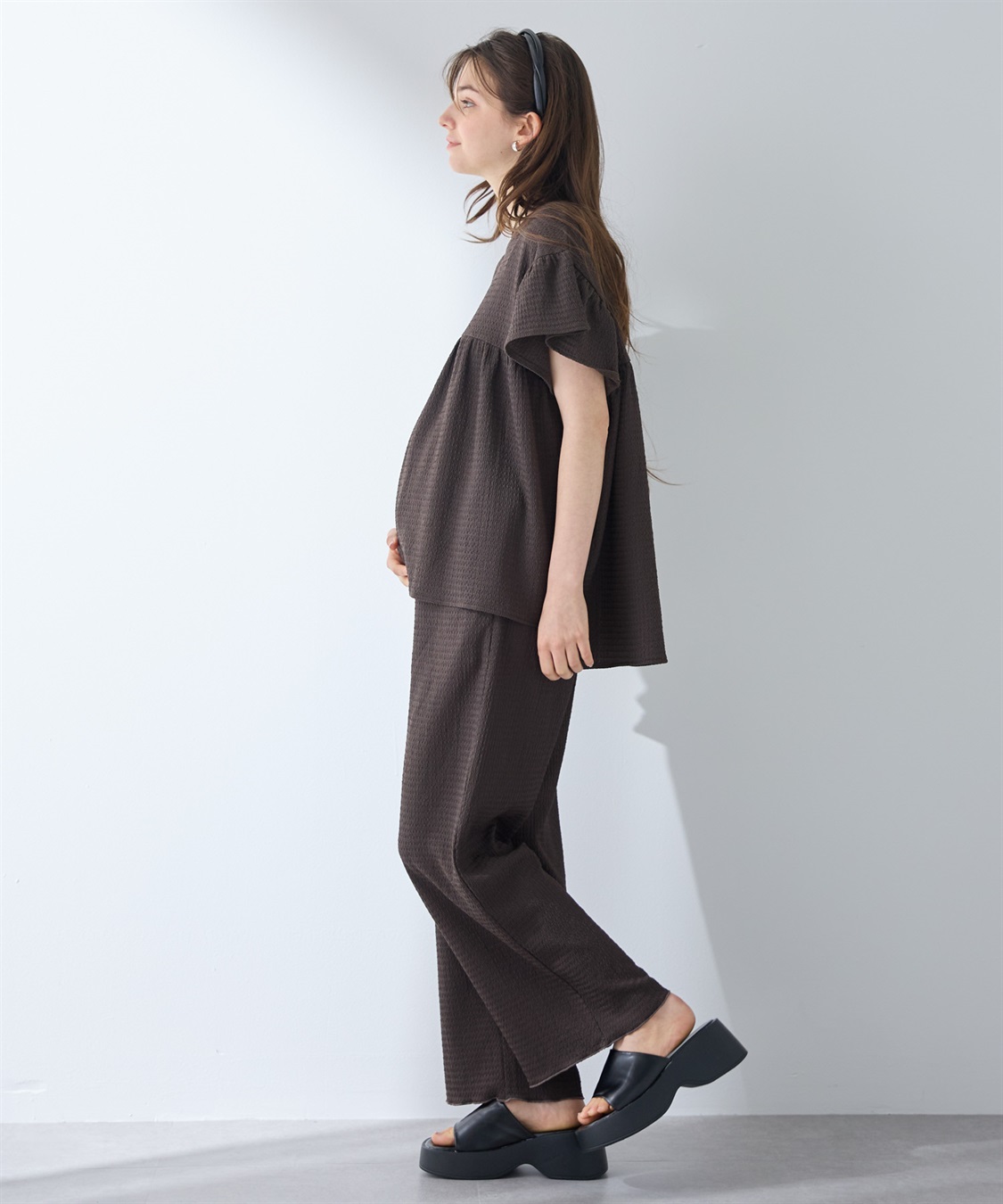 Rosemadame ゆったりカットジャガードパンツ（マタニティ～産後）妊婦服 産前・産後対応_sub_9