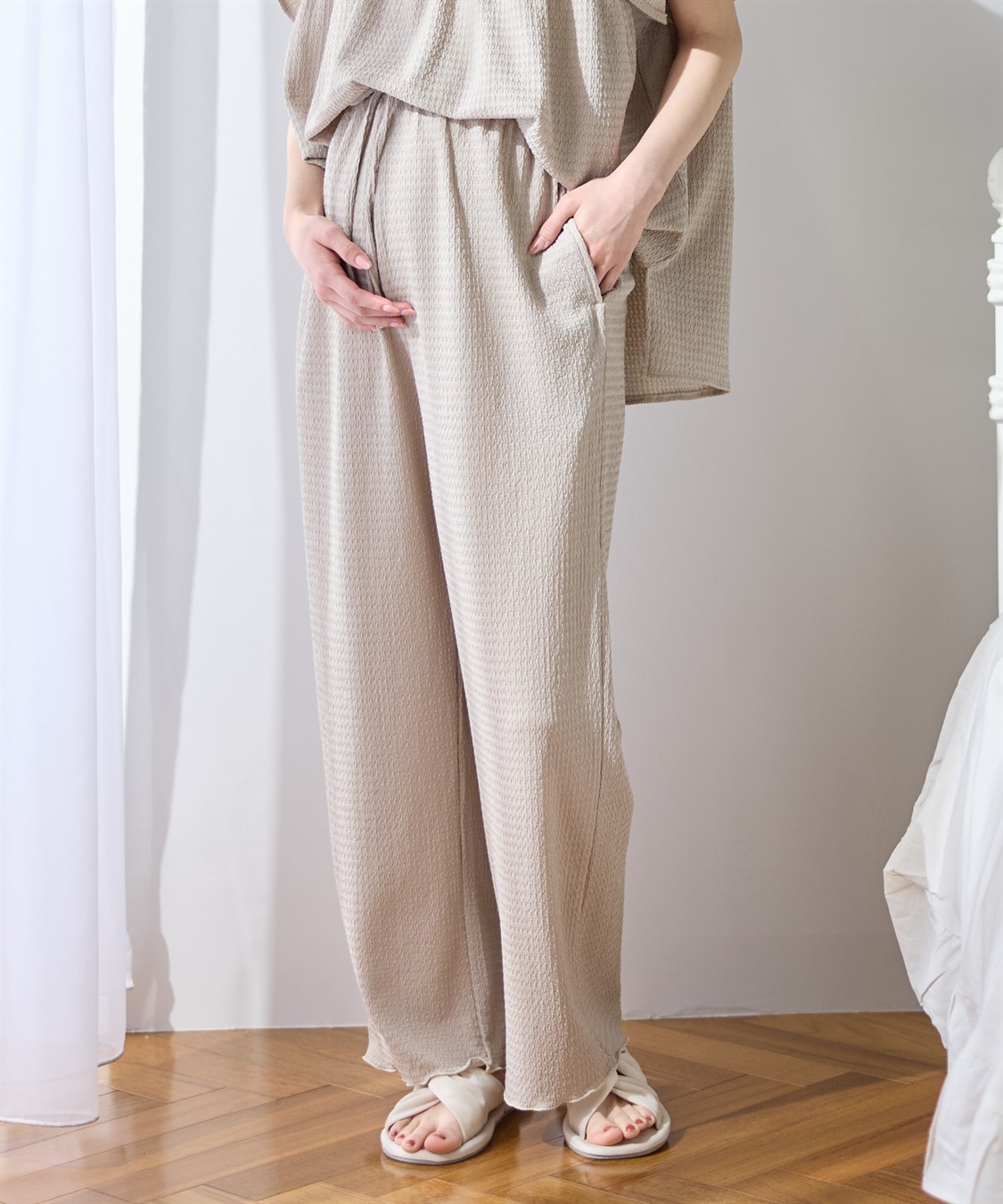 Rosemadame ゆったりカットジャガードパンツ（マタニティ～産後）妊婦服 産前・産後対応_sub_11