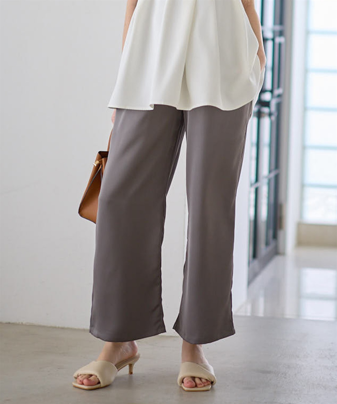 Rosemadame サテンワイド マタニティパンツ（マタニティ/授乳服）妊婦服 産前・産後対応_sub_7