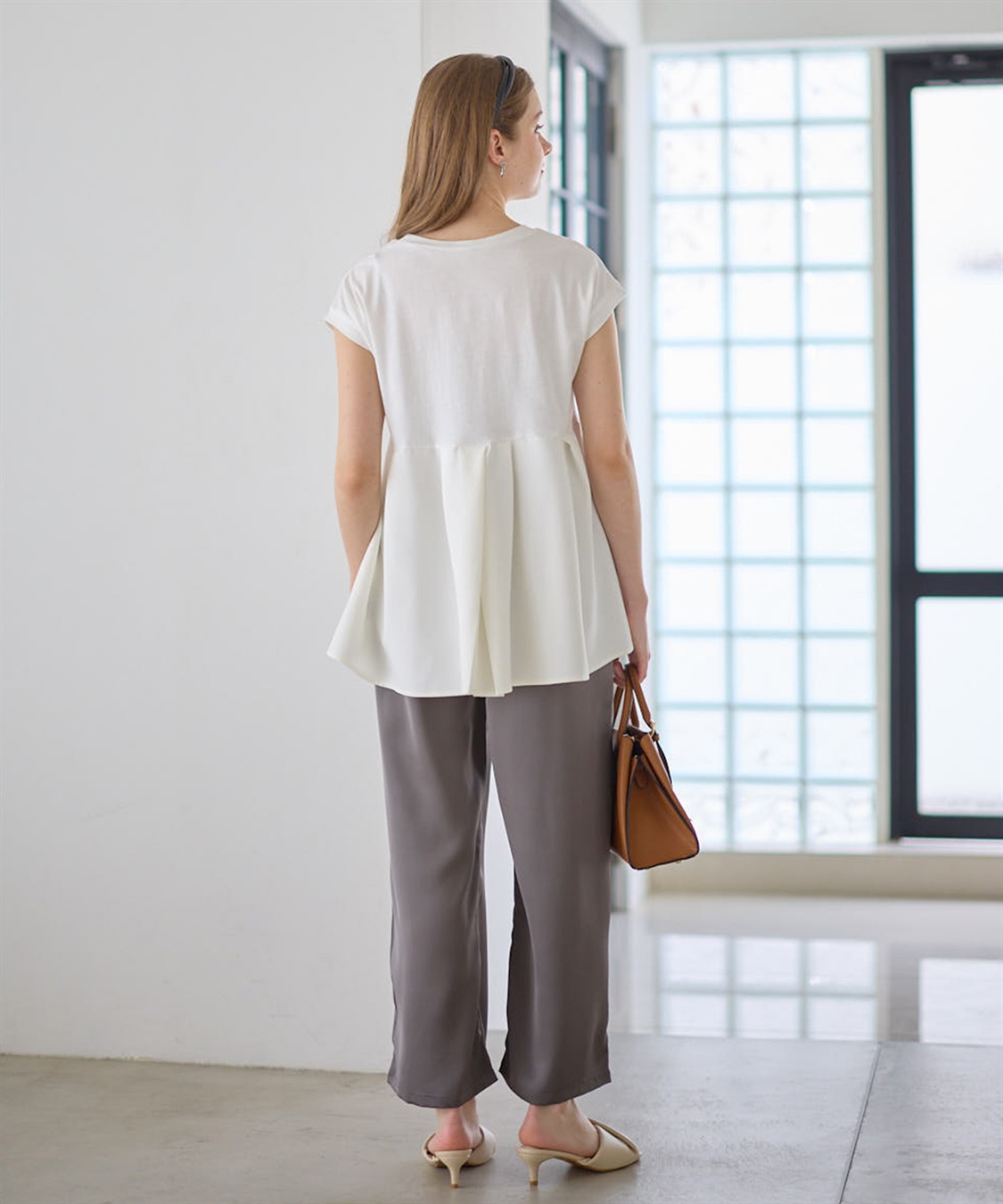 Rosemadame サテンワイド マタニティパンツ（マタニティ/授乳服）妊婦服 産前・産後対応_sub_9