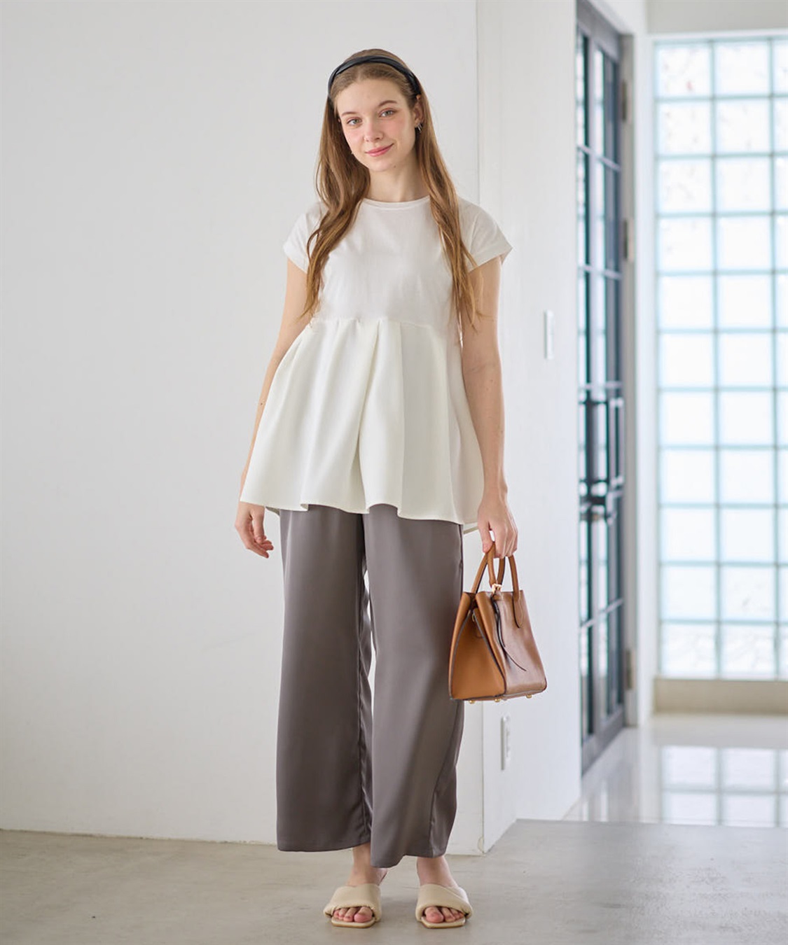 Rosemadame サテンワイド マタニティパンツ（マタニティ～産後）妊婦服 産前・産後対応_sub_15