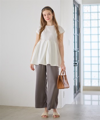 Rosemadame サテンワイド マタニティパンツ（マタニティ～産後）妊婦服 産前・産後対応_subthumb_15