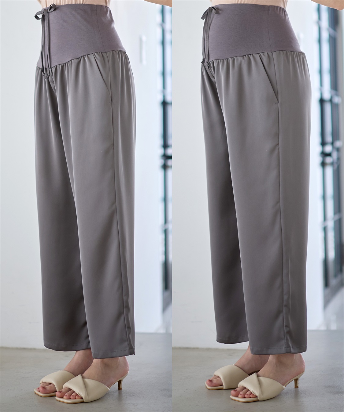 Rosemadame サテンワイド マタニティパンツ（マタニティ～産後）妊婦服 産前・産後対応_sub_23