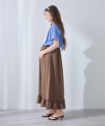 Rosemadame レトロフラワー フリルスカート/マタニティスカート（マタニティ/授乳服) 妊婦服 産前・産後対応_subthumb_9