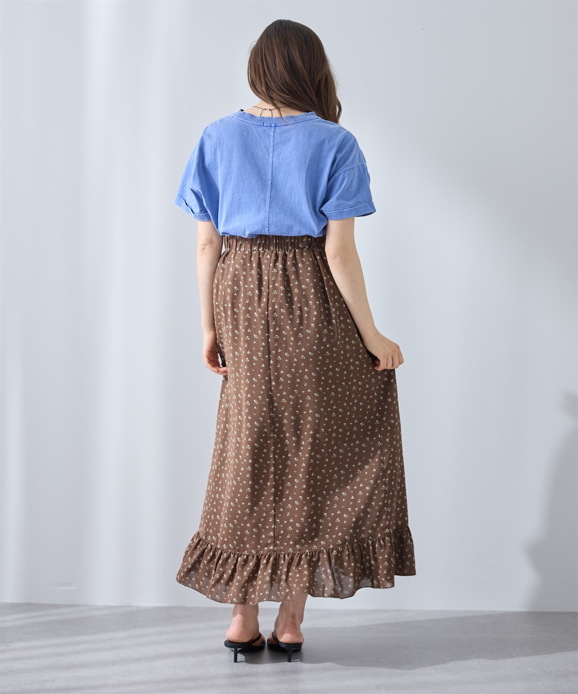 Rosemadame レトロフラワー フリルスカート/マタニティスカート（マタニティ/授乳服) 妊婦服 産前・産後対応_sub_10