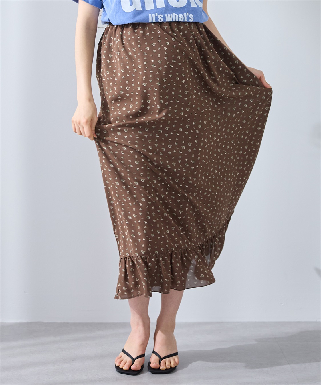 Rosemadame レトロフラワー フリルスカート/マタニティスカート（マタニティ/授乳服) 妊婦服 産前・産後対応_sub_20
