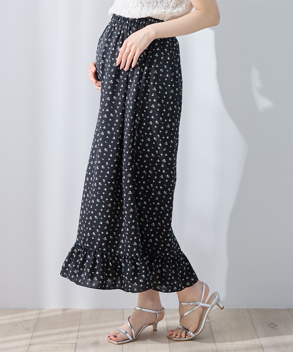 Rosemadame レトロフラワー フリルスカート/マタニティスカート（マタニティ/授乳服) 妊婦服 産前・産後対応_sub_21