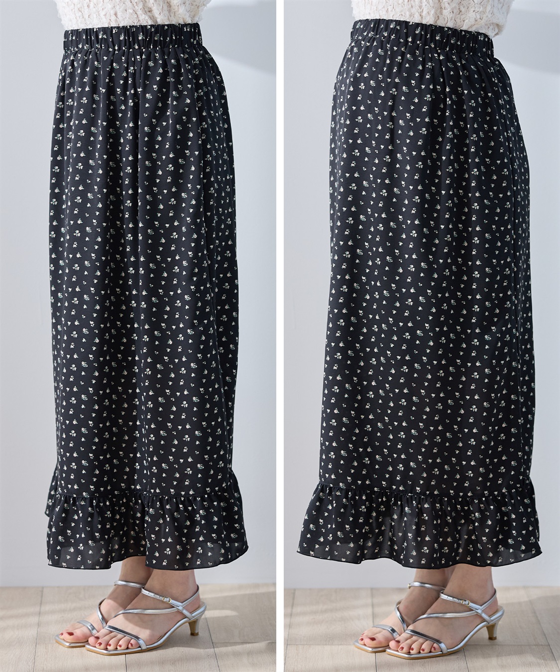 Rosemadame レトロフラワー フリルスカート/マタニティスカート（マタニティ/授乳服) 妊婦服 産前・産後対応_sub_23