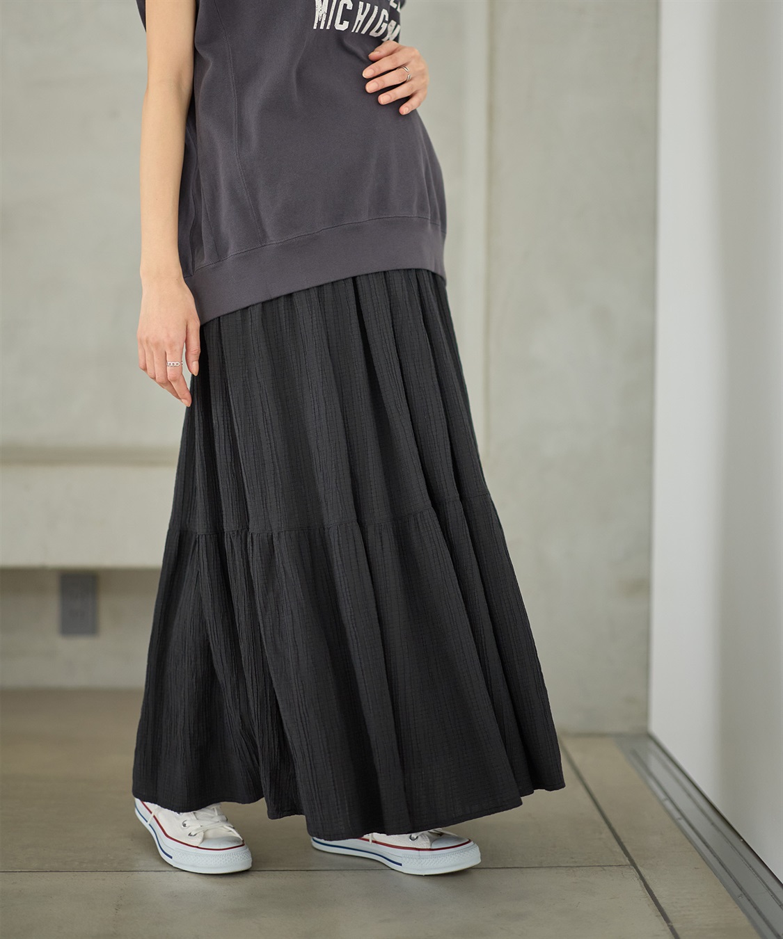 Rosemadame ドビー楊柳ティアードスカート（マタニティ/ 妊婦服）産前・産後対応_sub_2