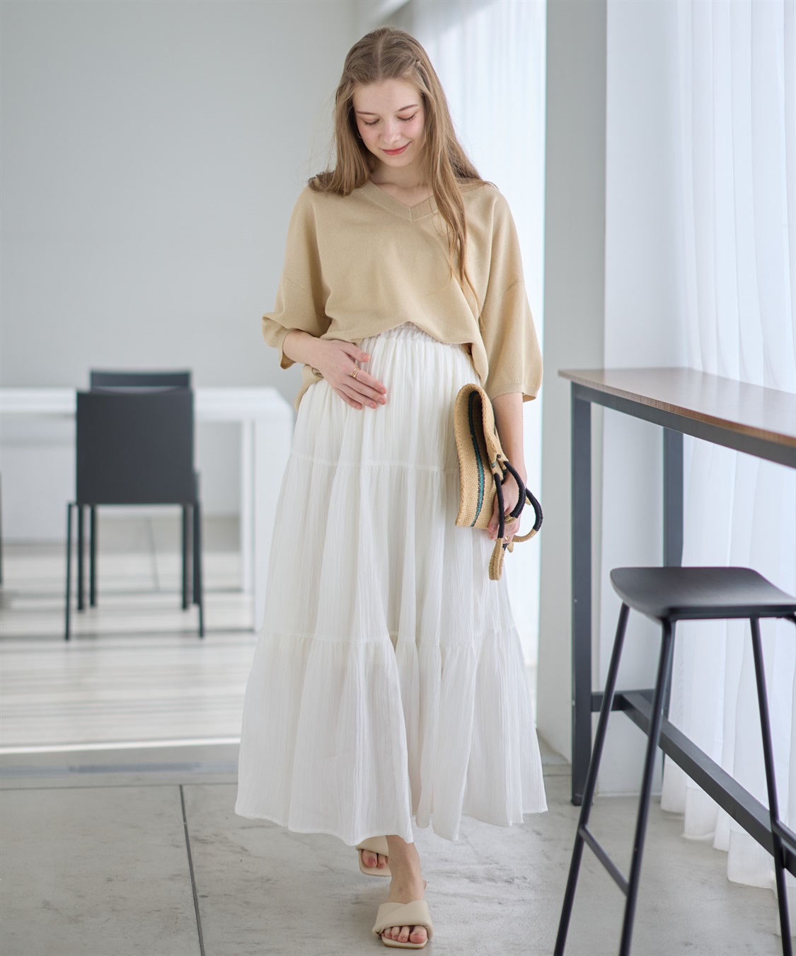 Rosemadame ドビー楊柳ティアードスカート（マタニティ/ 妊婦服）産前・産後対応_sub_17