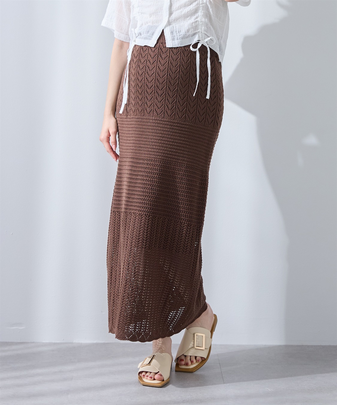 Rosemadame 透かし編みニットスカート（マタニティ～産後）妊婦服 産前・産後対応_sub_8
