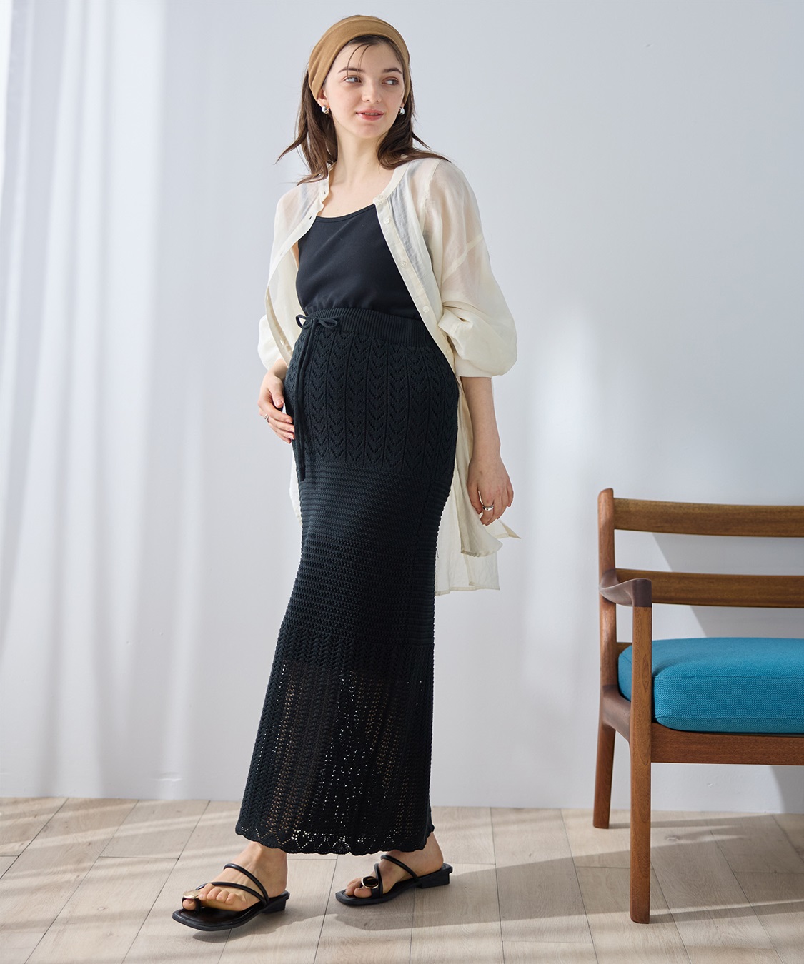 Rosemadame 透かし編みニットスカート（マタニティ～産後）妊婦服 産前・産後対応_sub_13