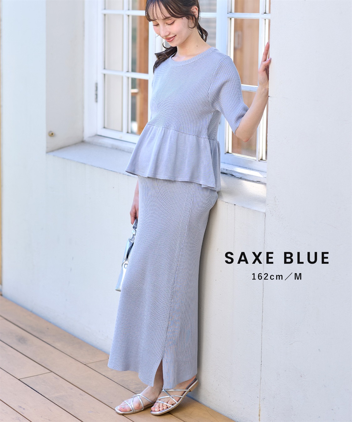 Rosemadame 麻ライク ニットワンピース｜ペプラムシルエット 体型カバー マタニティワンピース 産前産後対応_sub_10