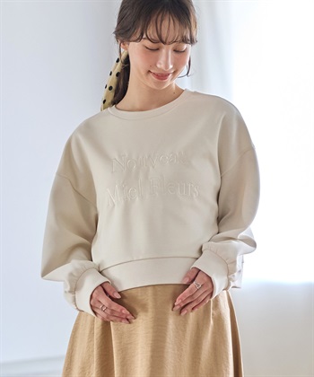 Rosemadame ロゴ刺繍スウェット ×サテンフレアスカート ドッキングワンピース_subthumb_9