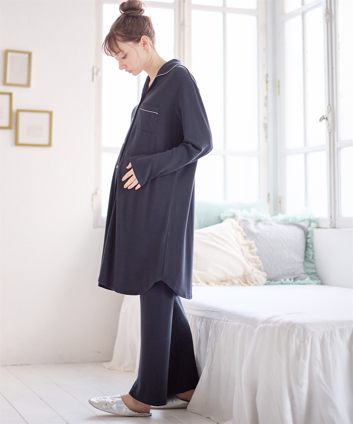 Rosemadame 【セット】やわらかレーヨン天竺パジャマ/ルームウェア（マタニティ/授乳服）授乳楽々 妊婦服 産前・産後対応_sub_4