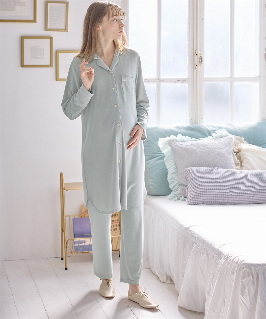 Rosemadame 【セット】やわらかレーヨン天竺パジャマ/ルームウェア（マタニティ/授乳服）授乳楽々 妊婦服 産前・産後対応_sub_9