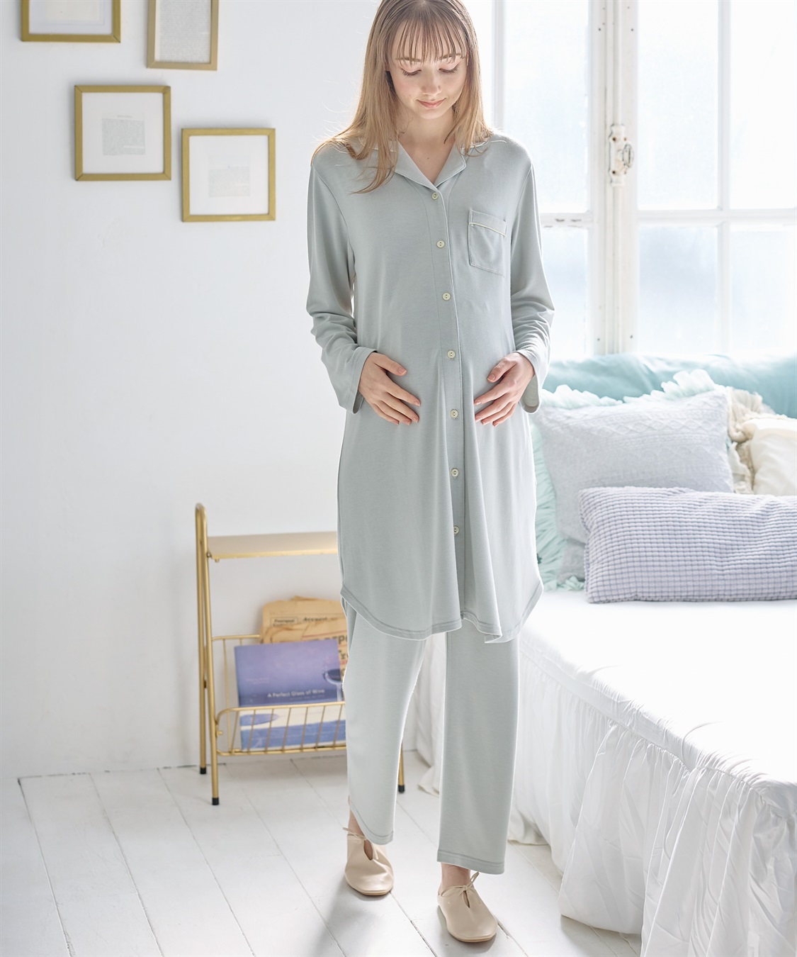 Rosemadame 【セット】やわらかレーヨン天竺パジャマ/ルームウェア（マタニティ/授乳服）授乳楽々 妊婦服 産前・産後対応_sub_10