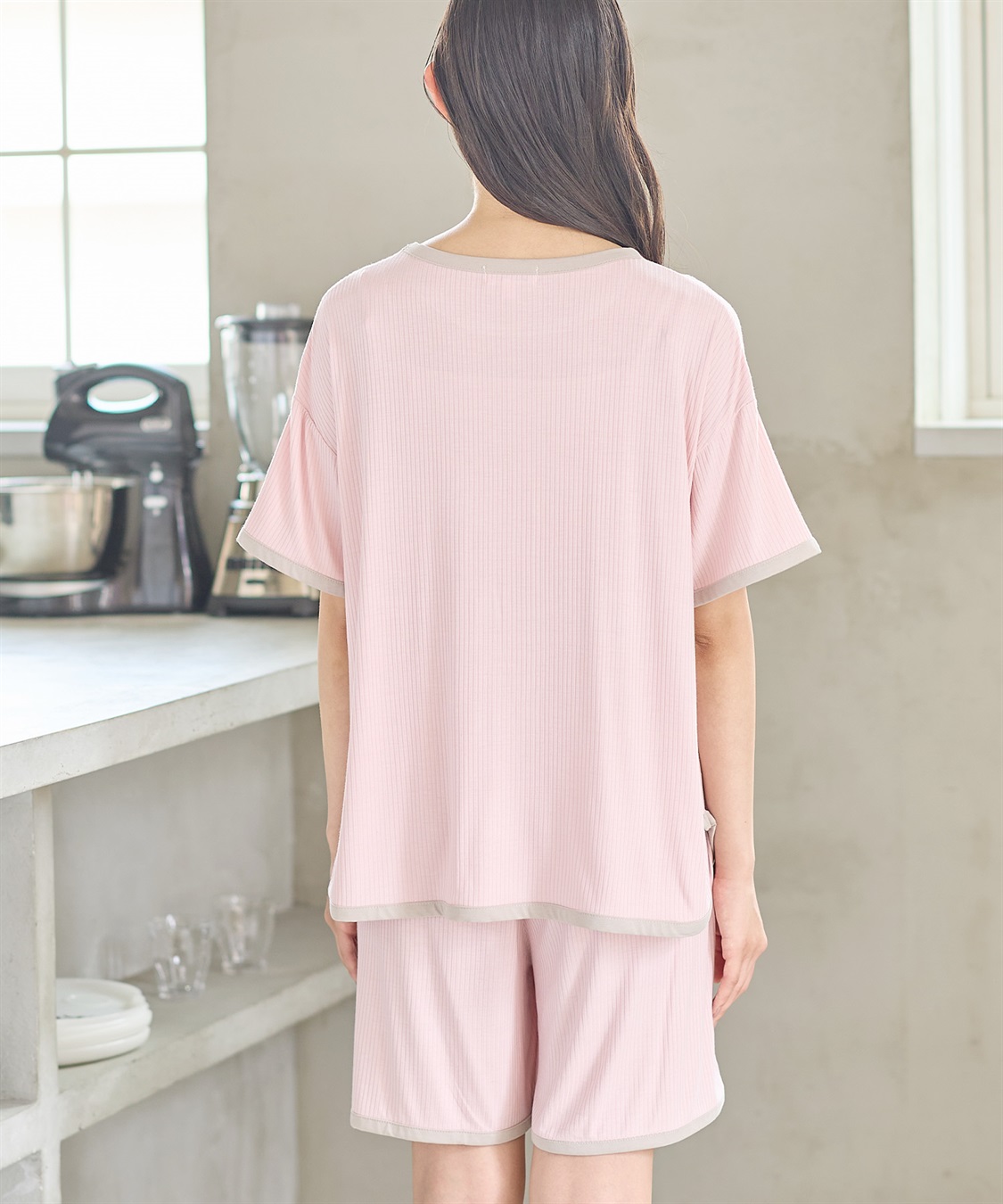 Rosemadame テレコバイカラー使いパジャマ【上下セット】(産前・産後対応 マタニティ＆授乳服 ルームウェア)_sub_5