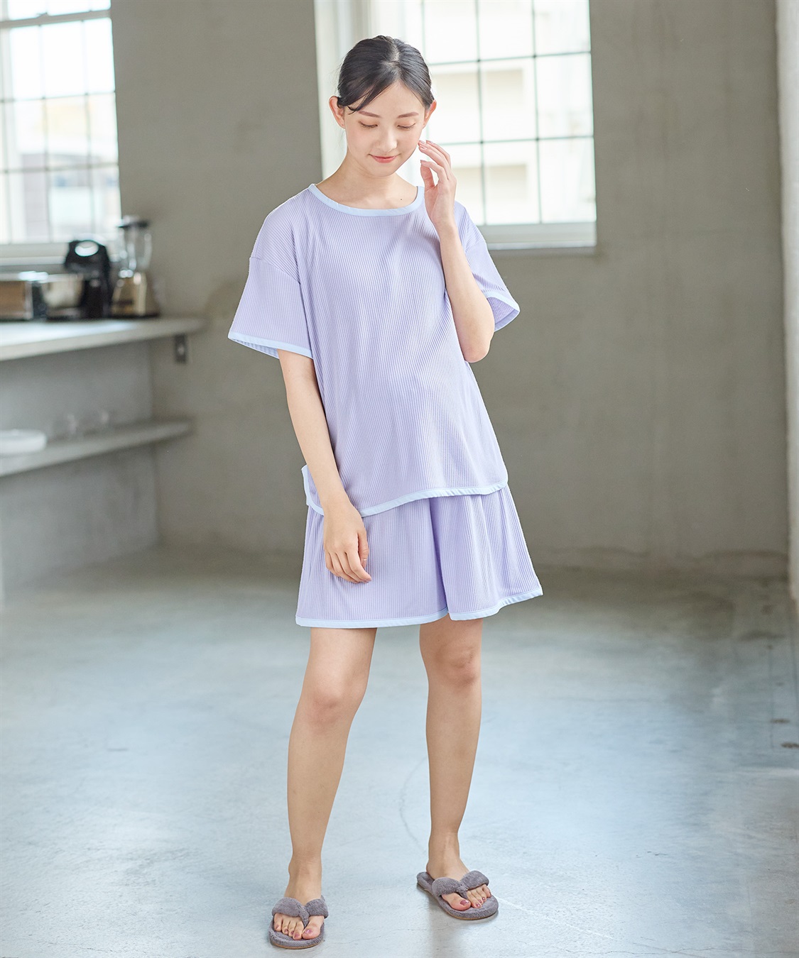 Rosemadame テレコバイカラー使いパジャマ【上下セット】(産前・産後対応 マタニティ＆授乳服 ルームウェア)_sub_13