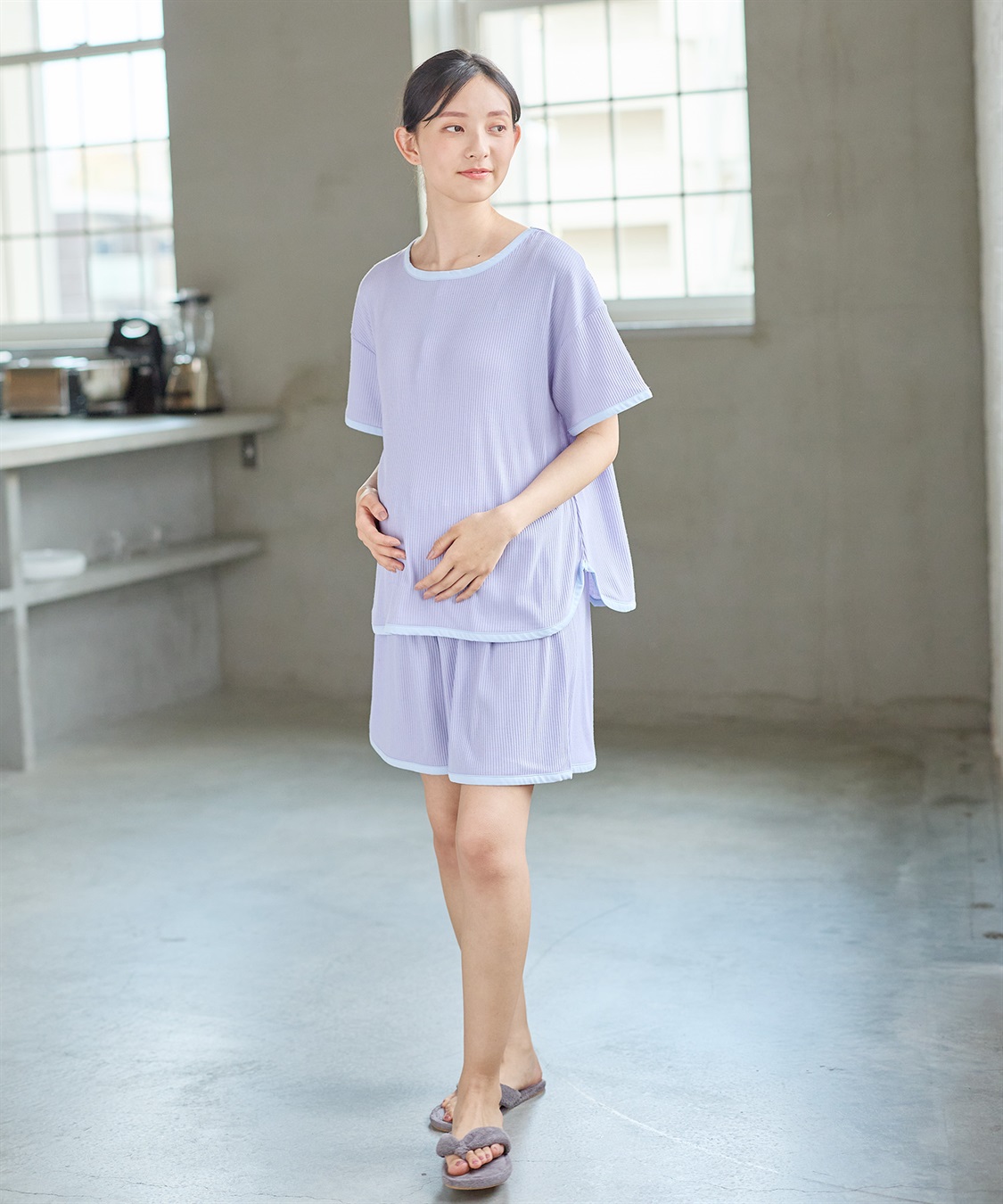 Rosemadame テレコバイカラー使いパジャマ【上下セット】(産前・産後対応 マタニティ＆授乳服 ルームウェア)_sub_14