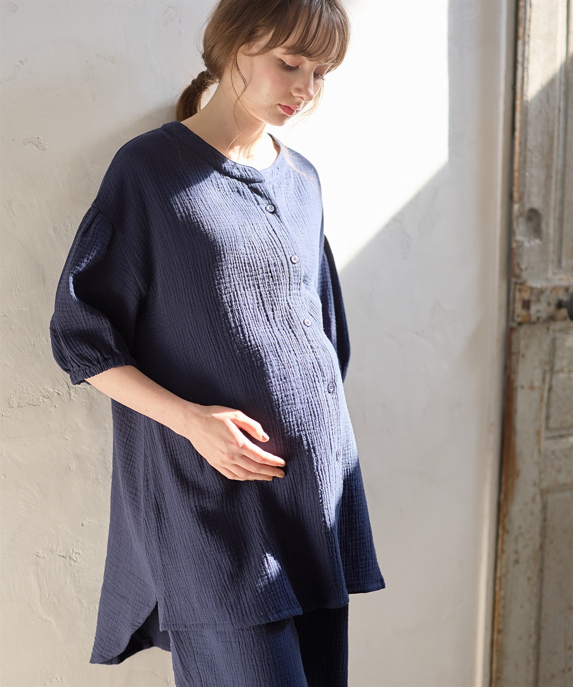 Rosemadame 【セット】コットン100％ ダブルガーゼ ボリューム袖パジャマ(産前・産後対応 マタニティ＆授乳服 ルームウェア)_sub_9