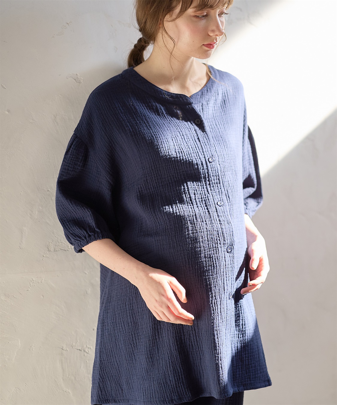 Rosemadame 【セット】コットン100％ ダブルガーゼ ボリューム袖パジャマ(産前・産後対応 マタニティ＆授乳服 ルームウェア)_sub_11