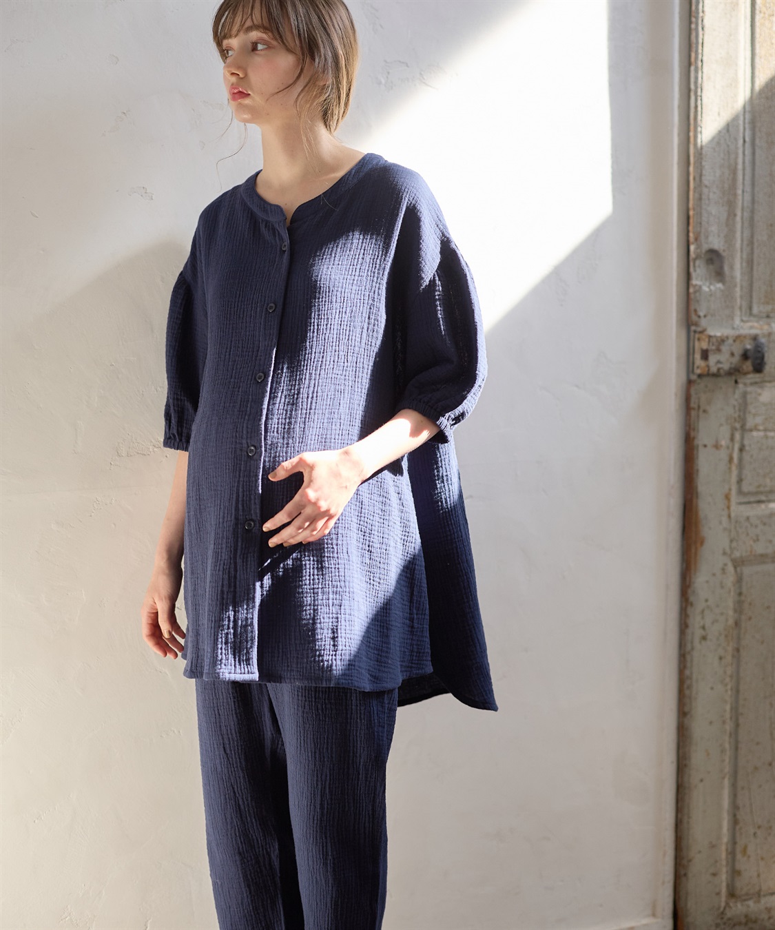 Rosemadame 【セット】コットン100％ ダブルガーゼ ボリューム袖パジャマ(産前・産後対応 マタニティ＆授乳服 ルームウェア)_sub_12