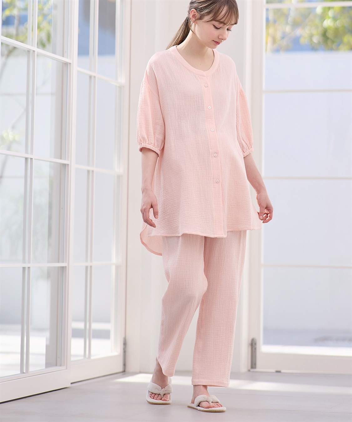 Rosemadame 【セット】コットン100％ ダブルガーゼ ボリューム袖パジャマ(産前・産後対応 マタニティ＆授乳服 ルームウェア)_sub_13