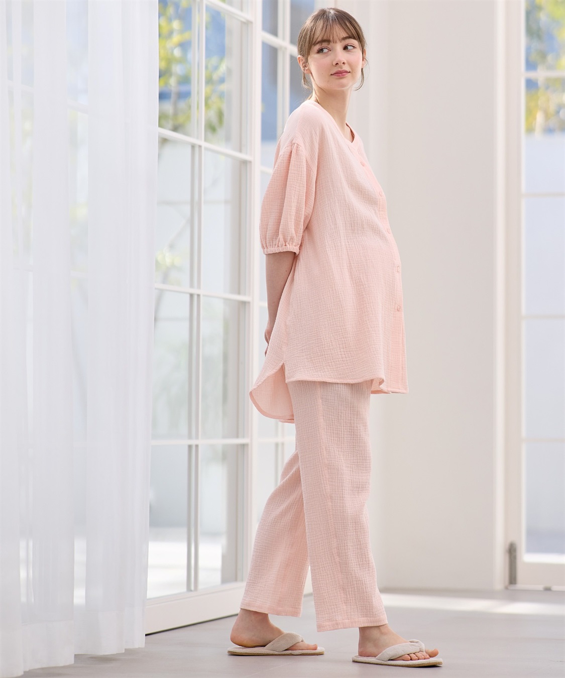 Rosemadame 【セット】コットン100％ ダブルガーゼ ボリューム袖パジャマ(産前・産後対応 マタニティ＆授乳服 ルームウェア)_sub_15